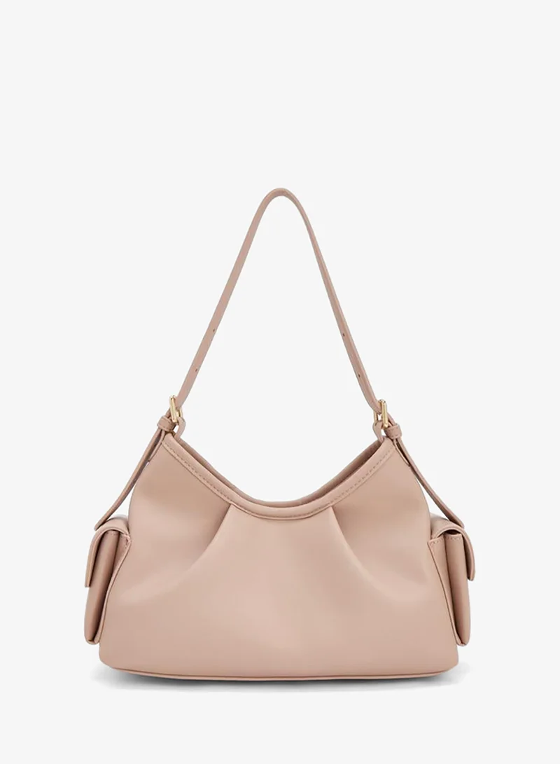 Flora Bella By Shoexpress blush Solid Shoulder Bag With Adjustable Strap for Women | Best Price UAE