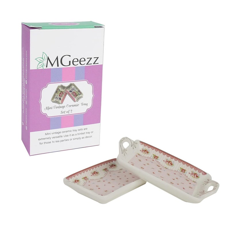 MGeezz Mini Ceramic Serving Tray for ChocolatesDry FruitCookies Mukhvas TreyDecorative Plate for GiftingUse for WeddingOffice TableRestaurant Desk Butterflies - Image 5