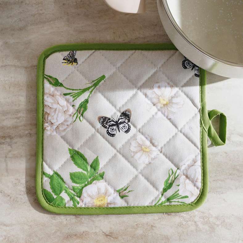 حامل أصيص حديقة الورد - أبيض أخضر