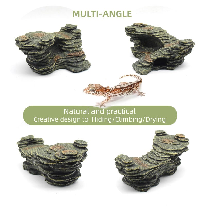 relaqcc Turtle Basking Platform Shale Scape Step Ledge, Reptile Ladder Resting Terrace Aquarium Decor, Great for Reptiles, Amphibians, Frogs, Small Turtle - Image 5