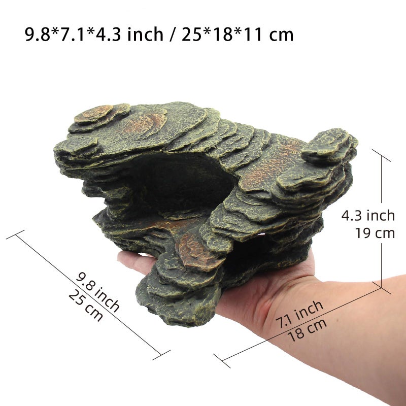 relaqcc Turtle Basking Platform Shale Scape Step Ledge, Reptile Ladder Resting Terrace Aquarium Decor, Great for Reptiles, Amphibians, Frogs, Small Turtle - Image 2