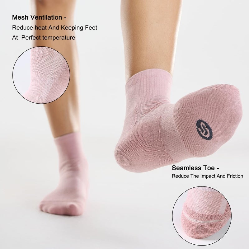 CS CELERSPORT 6 Pack Women's Ankle Socks with Cushion, Sport Athletic Running Socks, Colorful, Medium - Image 5