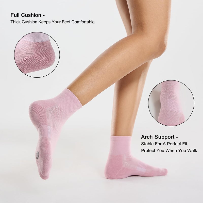 CS CELERSPORT 6 Pack Women's Ankle Socks with Cushion, Sport Athletic Running Socks, Colorful, Medium - Image 4