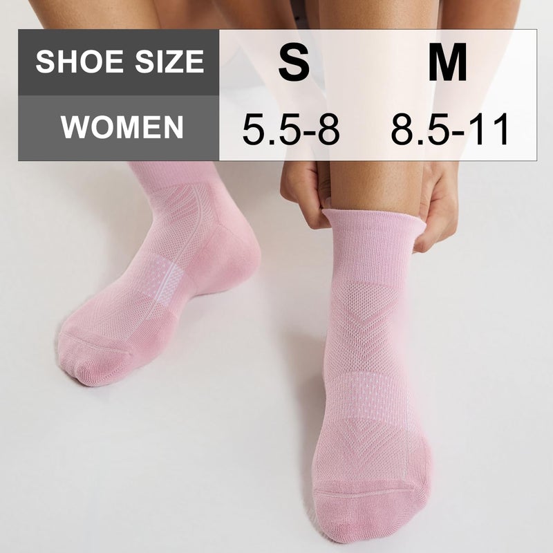 CS CELERSPORT 6 Pack Women's Ankle Socks with Cushion, Sport Athletic Running Socks, Colorful, Medium - Image 2