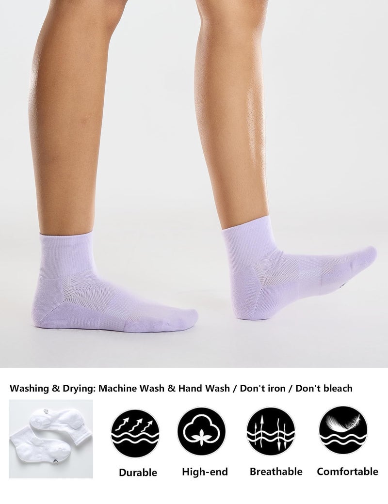 CS CELERSPORT 6 Pack Women's Ankle Socks with Cushion, Sport Athletic Running Socks, Colorful, Medium - Image 3
