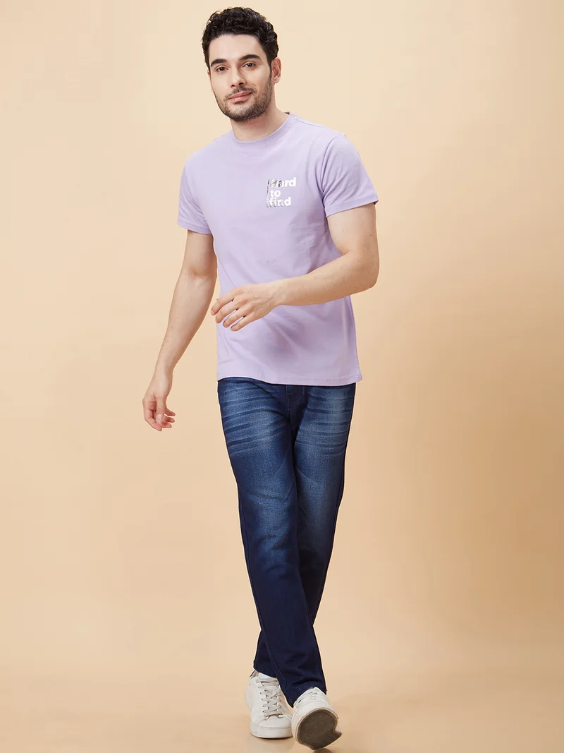 جلو باص جينز رجالي جلوبس أزرق بقصة مستقيمة وخصر متوسط