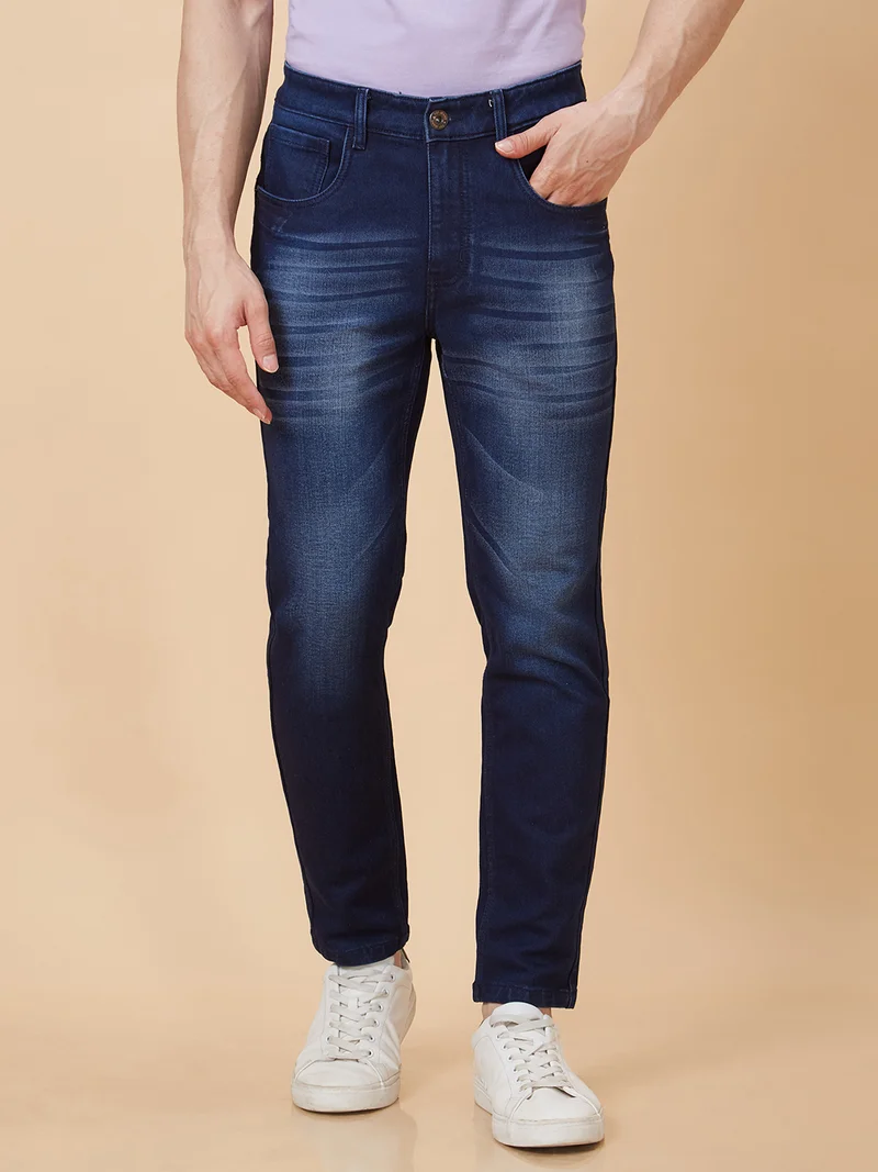 globus Globus Men Blue Mid-Rise Tapered Fit Jeans