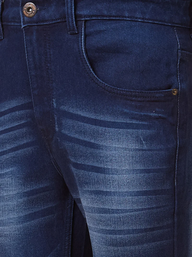 جلو باص جينز رجالي جلوبس أزرق بقصة مستقيمة وخصر متوسط