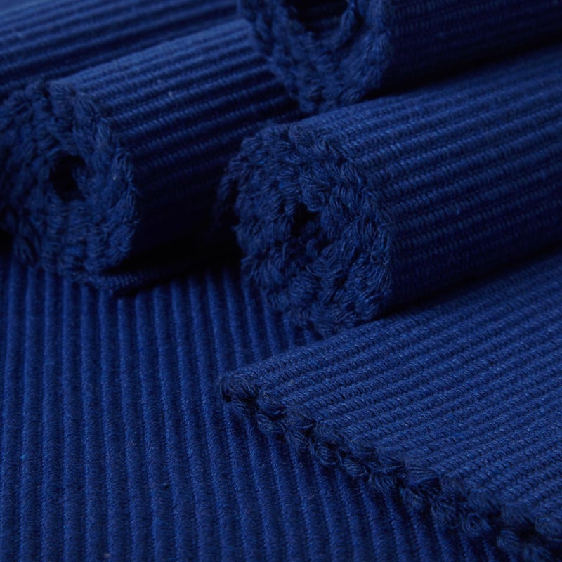 Encasa XO Dining Placemat Set of 6 | Solid Solid Blue Color | Fine Ribbed Cotton Table mat | Size 19x13 in |for Dining Table Fall Decoration, Holiday & Christmas Festivals - Machine Washable - Image 5