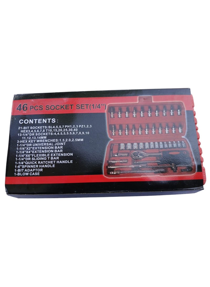Generic 46 in 1 Pcs Tool Kit & Screwdriver and Socket Set Multi Purpose Combination Tool Case Precision Socket Set  - Image 3