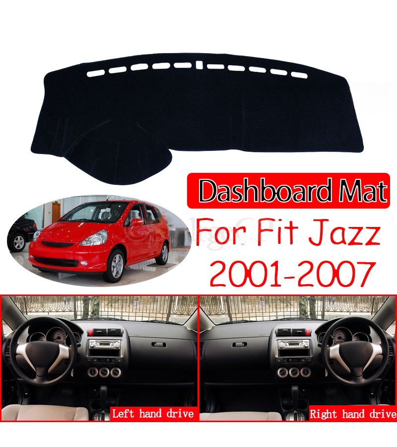 Anti Slip Dashboard Cover Pad Sunshade Dashmat Protect Carpet Accessories For Honda Fit Jazz 2001 2007 GD1 GD3 GD5 2005 2006 Left Hand Drive Black - Image 1