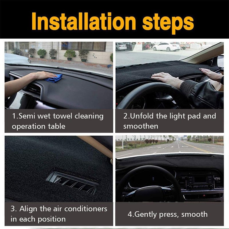 Anti Slip Dashboard Cover Pad Sunshade Dashmat Protect Carpet Accessories For Honda Fit Jazz 2001 2007 GD1 GD3 GD5 2005 2006 Left Hand Drive Black - Image 5