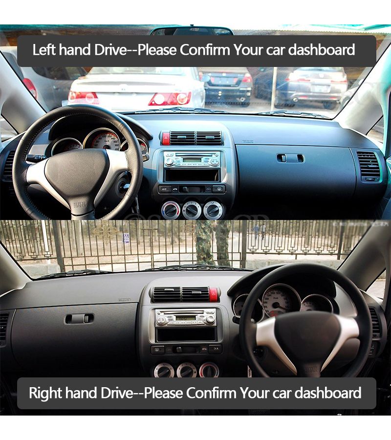 Anti Slip Dashboard Cover Pad Sunshade Dashmat Protect Carpet Accessories For Honda Fit Jazz 2001 2007 GD1 GD3 GD5 2005 2006 Left Hand Drive Black - Image 2