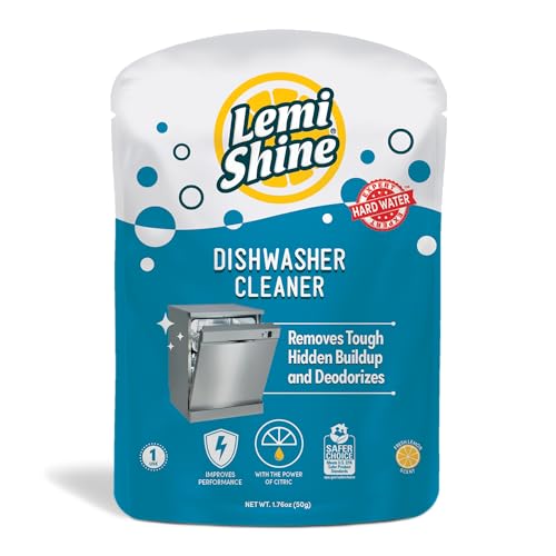 Lemi Shine Natural Dishwasher Cleaner - Hard Water Citric Acid Cleaning Powder - Lemon Scented Eco-Friendly Dishwasher Cleaner & Deodorizer - 1.76 oz - Image 1