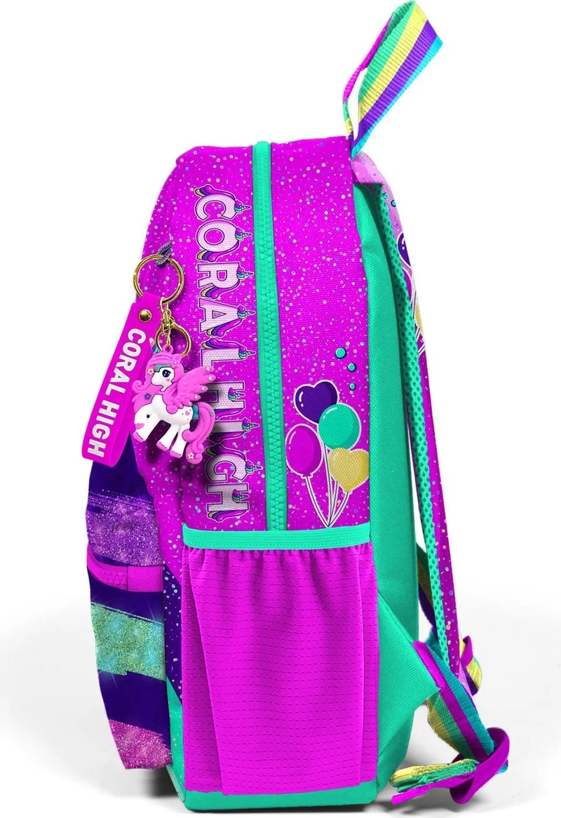 كورال هاي Tiny Nest Backpack Pink Water Green Unicorn Patterned Two Compartments 23558