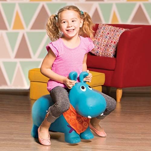 B. toys – Bouncy Boing Inflatable Hippo Ride – On Bouncer with Air Pump Included – Hankypants – Fun Bouncing Toy for Toddlers 18 Months and Up - Image 2