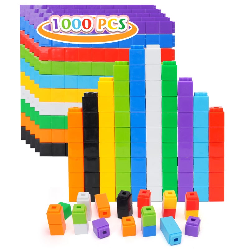 QUYSK 1000 Pcs Math Linking Cubes for Classroom Kids Counting Blocks for Math STEM Connecting Cubes Math Manipulatives Linking Building Blocks for Spatial Intelligence Countingand Creativity - Image 2