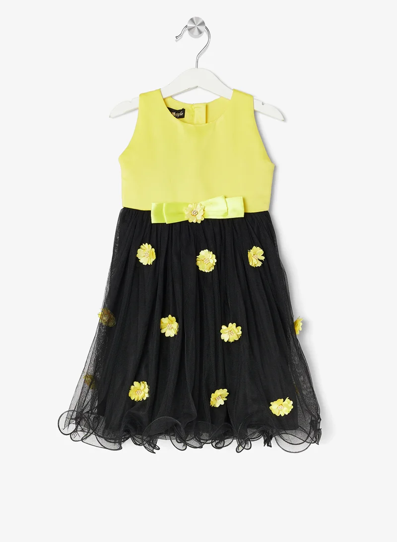 ليتل جولدن ابل فستان تول مزين بالزهور