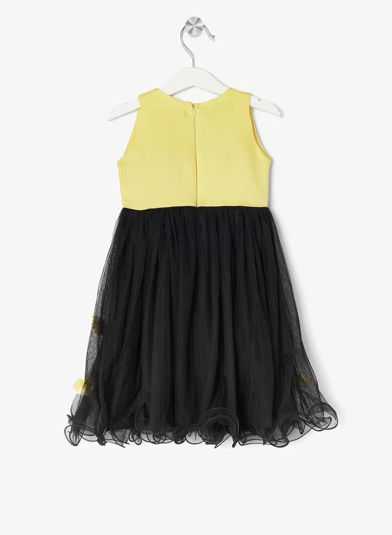 ليتل جولدن ابل فستان تول مزين بالزهور