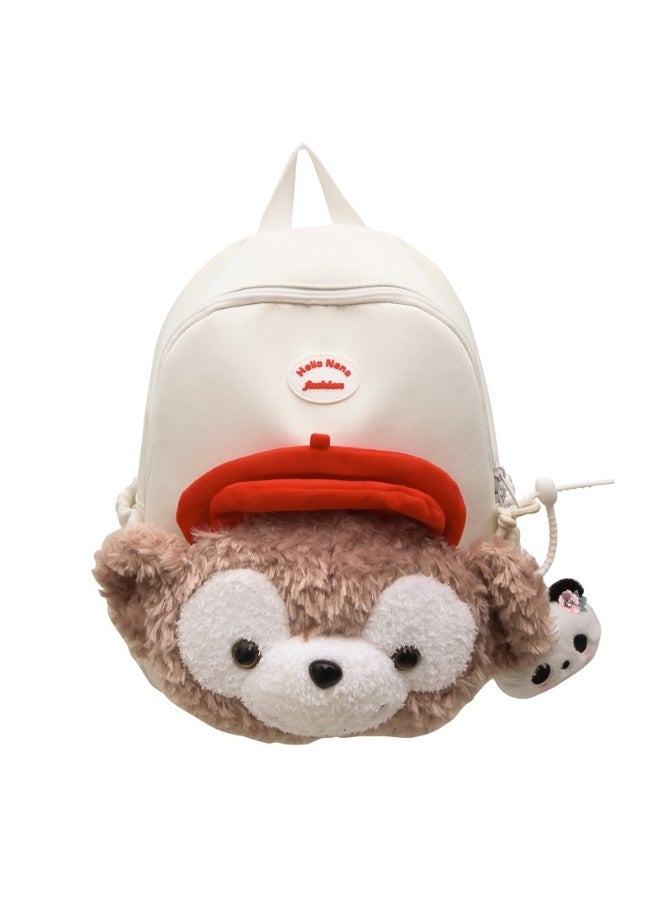 Kids School Backpack, Cute Toddler Cartoon Bags, Lightweight Bookbags School Backpack with Adujustable Strap Small Preschool Daycare Bag for Boys Girls (XNN9038, White) - Image 1