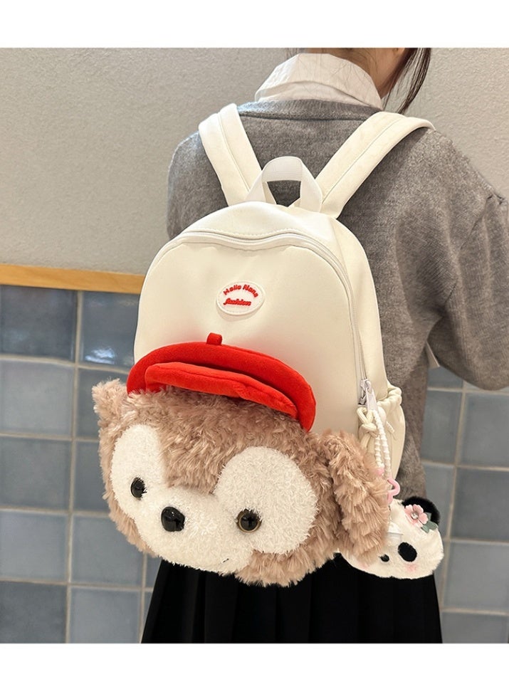 Kids School Backpack, Cute Toddler Cartoon Bags, Lightweight Bookbags School Backpack with Adujustable Strap Small Preschool Daycare Bag for Boys Girls (XNN9038, White) - Image 3