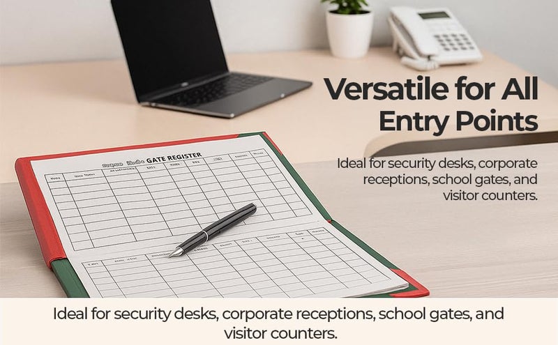 Peeplvalue Gate Register- Visitor Entry Register 100 GSM Paper with Hard Binding Cover for Long durability-100 Pages - Image 3