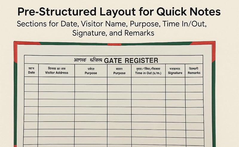 Peeplvalue Gate Register- Visitor Entry Register 100 GSM Paper with Hard Binding Cover for Long durability-100 Pages - Image 5