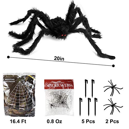 AODINI Spider Web Halloween Decorations, 16 ×15 Feet Giant Triangular Spider Web Plus a Fake Big Spider, Suitable for Indoor and Outdoor Yard Haunted House Party Halloween Decor - Image 3