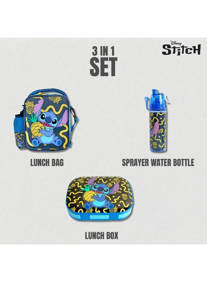 Disney  Disney Stitch Cherry Cookie 3-In-1 Smash Lunch Bag, Water Bottle And Lunch Box Set  | Best Price UAE