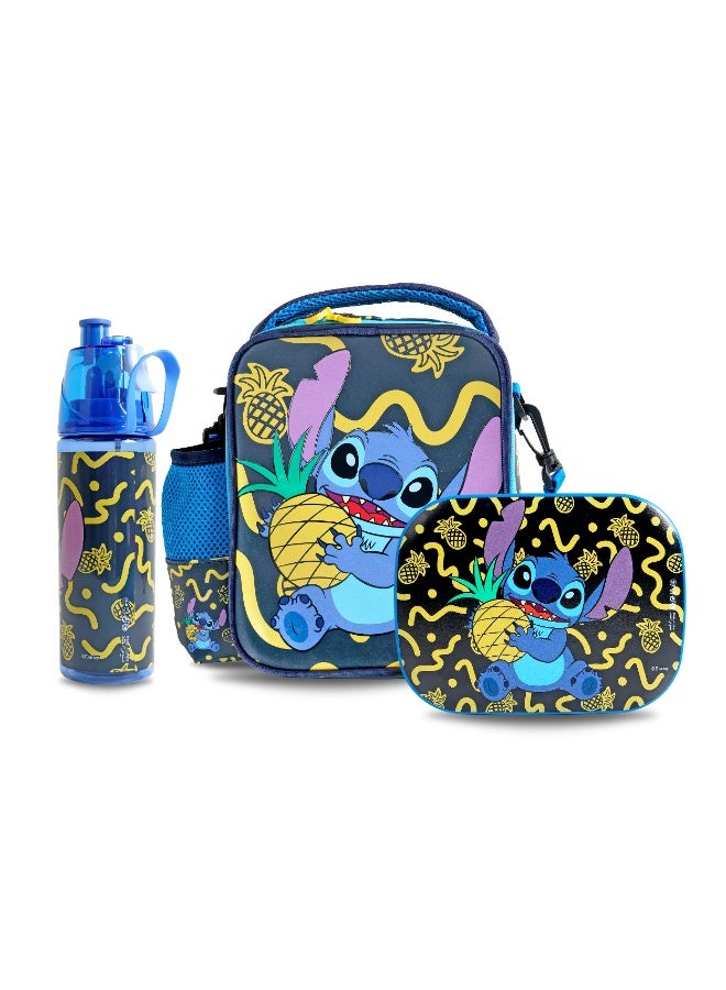 Disney Stitch Cherry Cookie 3-In-1 Smash Lunch Bag, Water Bottle And Lunch Box Set - Image 1