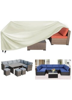 ARCHAEOPTERYX Outdoor Furniture Cover Waterproof Furniture Cover, Dustproof and UV Resistant, Suitable for Sofa Combination Table and Chair Cover-Beige  - Image 1