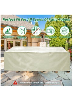 ARCHAEOPTERYX Outdoor Furniture Cover Waterproof Furniture Cover, Dustproof and UV Resistant, Suitable for Sofa Combination Table and Chair Cover-Beige  - Image 5