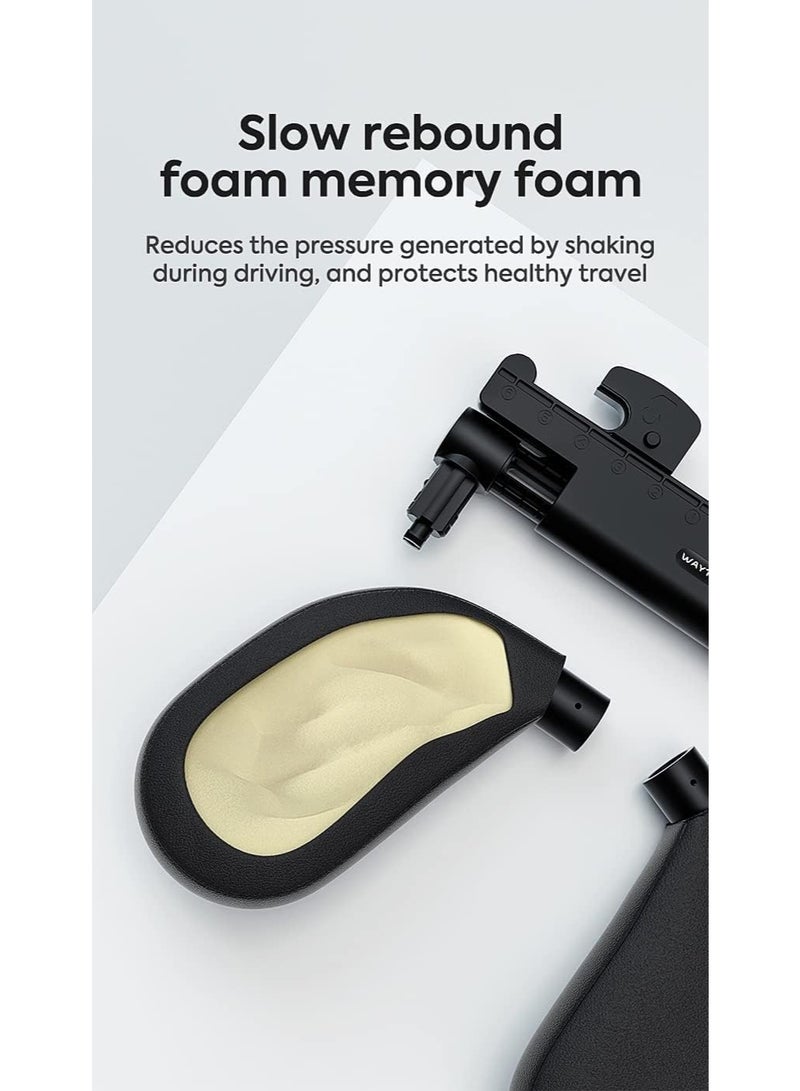 Soofam Car Headrest for Kids and Adults, 180° Adjustable Side Pads, Memory Foam Head and Neck Support (Grey) - Image 5