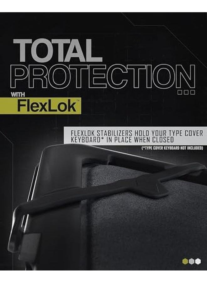 Black Microsoft Surface Pro 9 Case Rugged Tablet Case With Handstrap And Built In Stylus Pen Holder And Kickstand Made With 100 Percent Recyclable Tpu