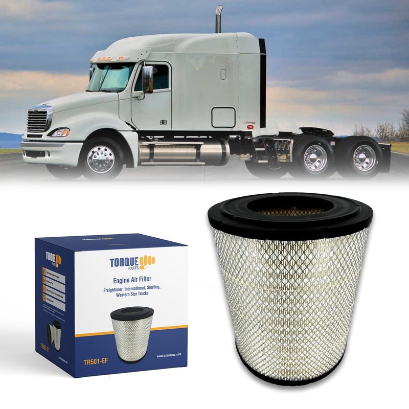 TORQUE Engine Air Filter Compatible with Select Freightliner Columbia Coronado Argosy Condor Century Class Semi Trucks Accessories Parts Replaces RS3518 LAF1849 AF25139M 46556 TR501