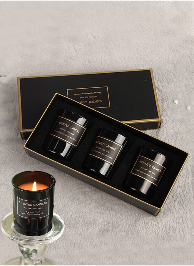 Golden Rose 3Pcs Scented Candles, Long Lasting Strong Fragrance Scented Soy Jar Candle, Candles for Home Scented, Candle Gift Set for SPA Bathing Yoga Travel, Stress Relief 159G  - Image 2