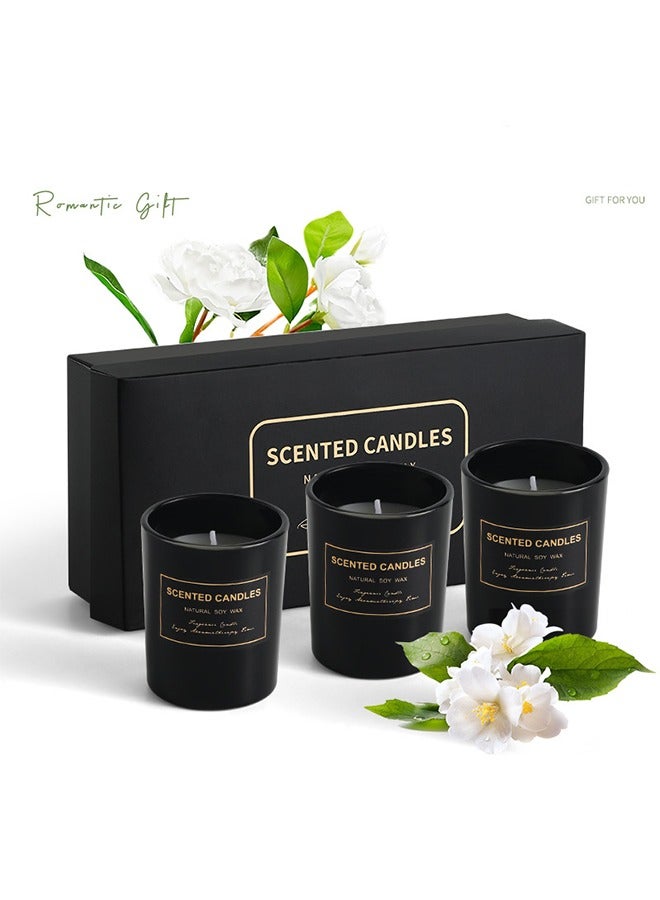 Golden Rose 3Pcs Scented Candles, Long Lasting Strong Fragrance Scented Soy Jar Candle, Candles for Home Scented, Candle Gift Set for SPA Bathing Yoga Travel, Stress Relief 159G - Image 1