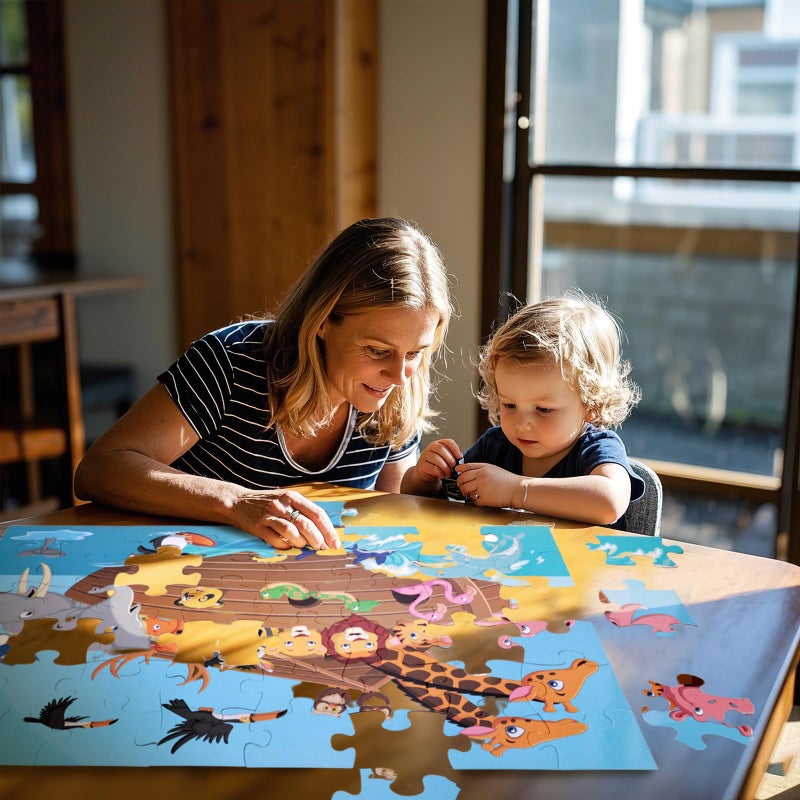 LovesTown Floor Puzzles for Kids, Jumbo Animal Puzzle, Educational Learning Toys for Family Entertainment and Preschool Education, 48 PCS 3 x 2 Ft - Image 2