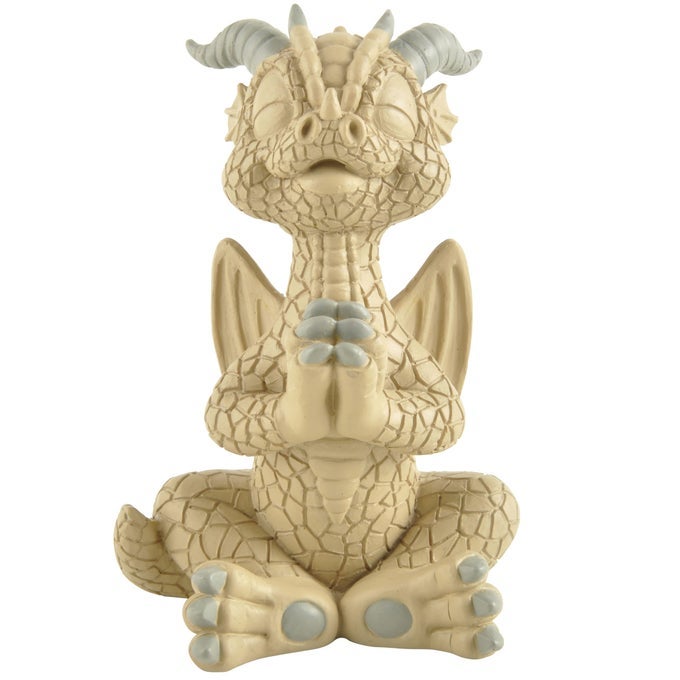 HOLIDAY STOCKING STUFFER HAPPY DRAGON PRAYING MEDITATING ZEN YOGA FIGURINE FANTASY DECOR