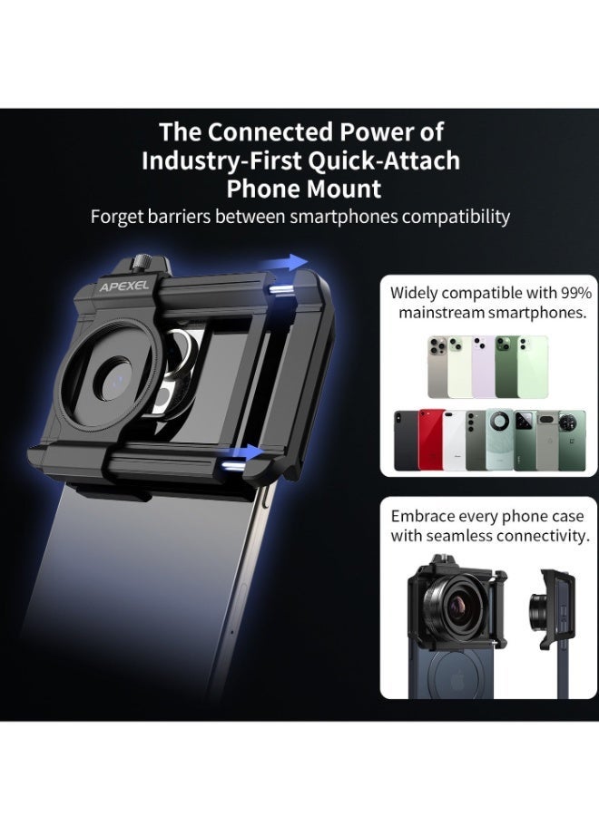 APEXEL ZM100MM Machine lens Eye Observation Mode Zoom Macro Zoom In Epic For Macro Universal Clamp Micro Lenses For Samsung Iphone And All Smartphones - Image 2