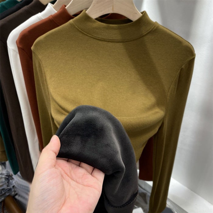 Velvet Thermal Womens Long Sleeve T-Shirt Brown - Image 3