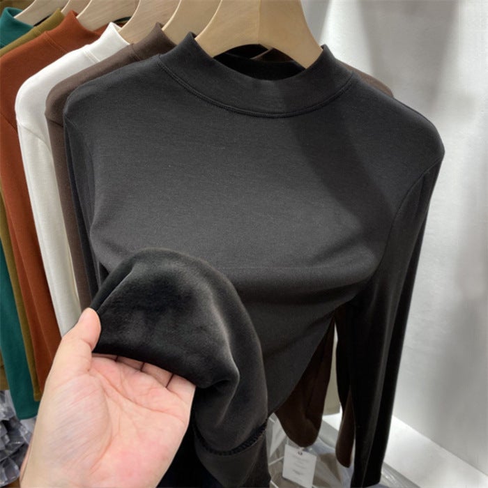 Velvet Thermal Womens Long Sleeve T-Shirt Brown - Image 2