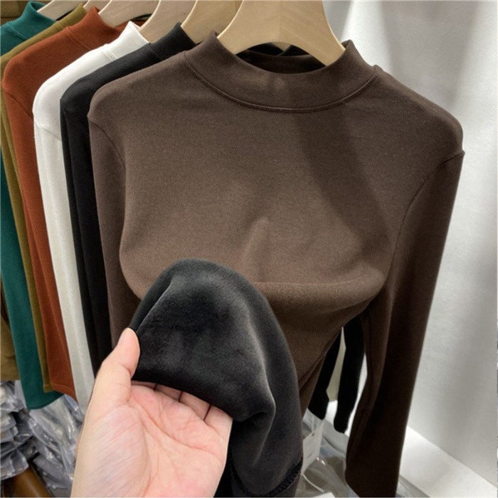 Velvet Thermal Womens Long Sleeve T-Shirt Brown - Image 1