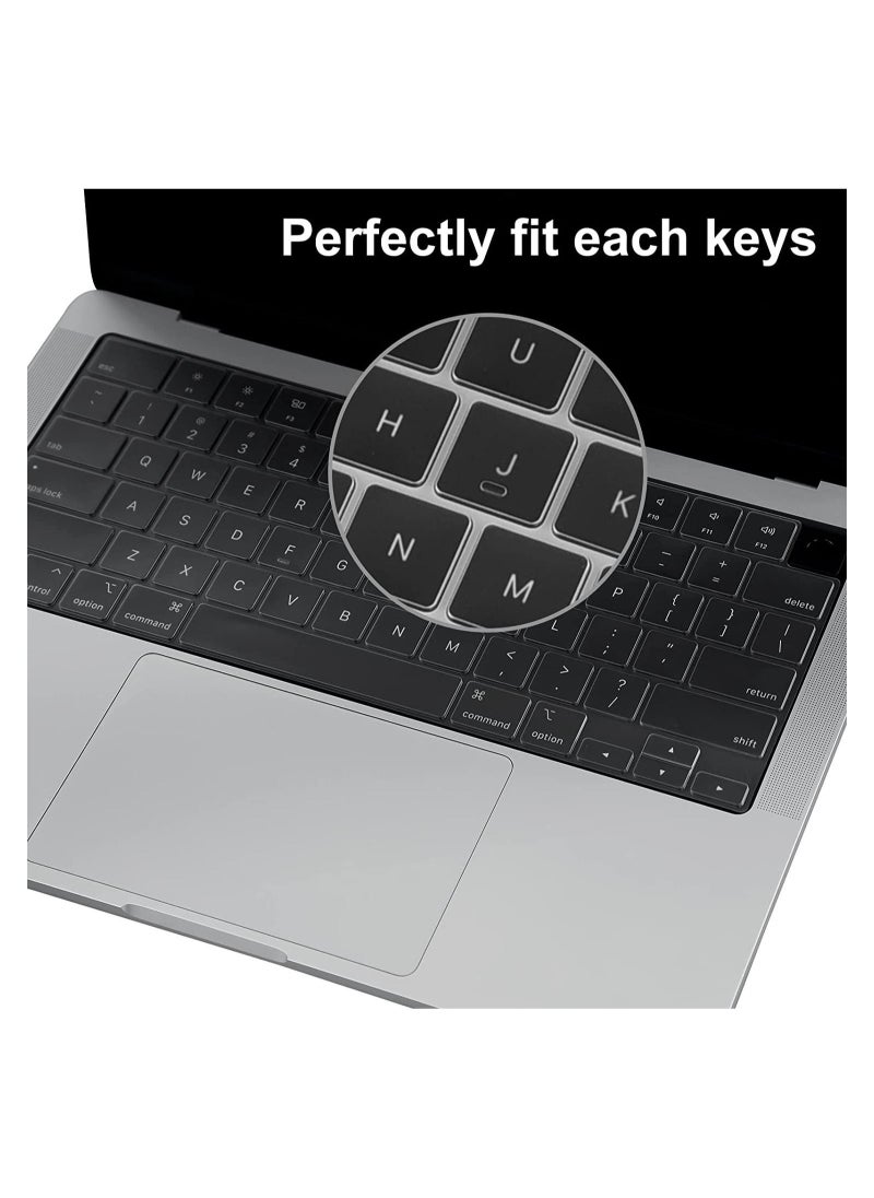 Captaintech Clear Ultra Thin TPU Keyboard Cover for MacBook Air 13.6 inch 2022 Release, MacBook Pro 14 inch/16 inch 2021 Release, Model Number A2681/A2442/A2485, US Layout, Keyboard Protector Accessories  - Image 4