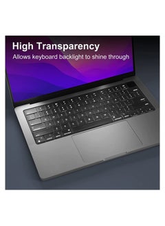 Captaintech Clear Ultra Thin TPU Keyboard Cover for MacBook Air 13.6 inch 2022 Release, MacBook Pro 14 inch/16 inch 2021 Release, Model Number A2681/A2442/A2485, US Layout, Keyboard Protector Accessories  - Image 5