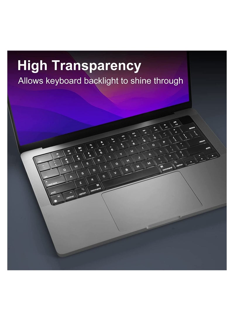 Captaintech Clear Ultra Thin TPU Keyboard Cover for MacBook Air 13.6 inch 2022 Release, MacBook Pro 14 inch/16 inch 2021 Release, Model Number A2681/A2442/A2485, US Layout, Keyboard Protector Accessories  - Image 5