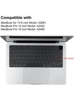 Captaintech Clear Ultra Thin TPU Keyboard Cover for MacBook Air 13.6 inch 2022 Release, MacBook Pro 14 inch/16 inch 2021 Release, Model Number A2681/A2442/A2485, US Layout, Keyboard Protector Accessories  - Image 2