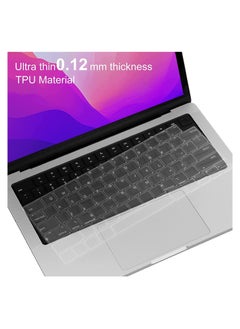 Captaintech Clear Ultra Thin TPU Keyboard Cover for MacBook Air 13.6 inch 2022 Release, MacBook Pro 14 inch/16 inch 2021 Release, Model Number A2681/A2442/A2485, US Layout, Keyboard Protector Accessories  - Image 3