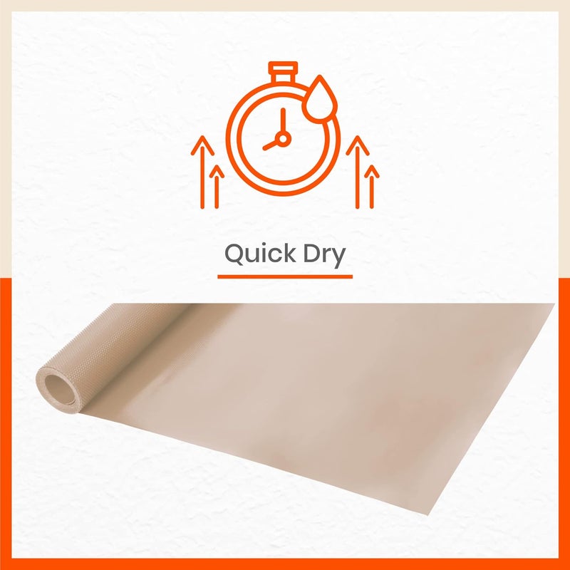 Bathla Multipurpose 45cm x 15m Shelf Liner for Kitchen Drawer Table Fridge AntiSlip Temperature Resistant Washable Reusable Diamond Textured Beige - Image 5