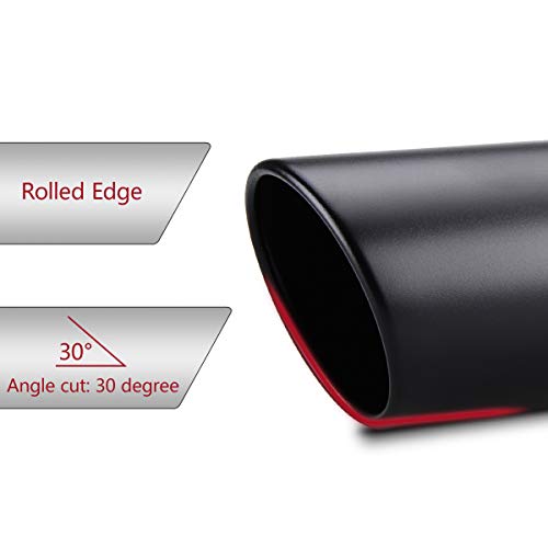 LCGP 2.5 Inch Inlet Exhaust Tip 2.5" x 4" x 12" Black Exhaust Tailpipe With Blot-On Design, Universal for Car - Image 5